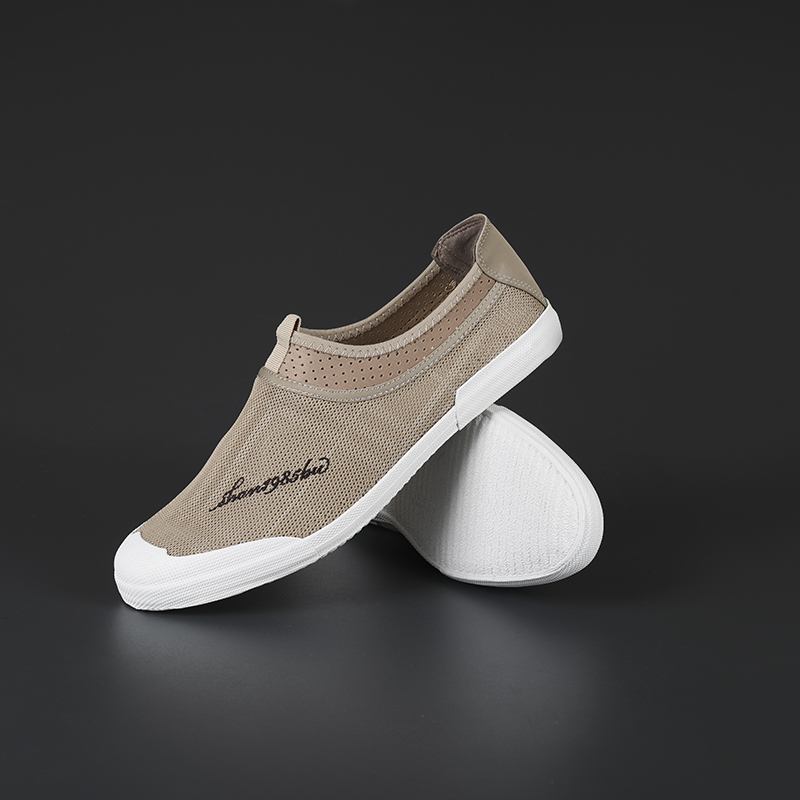 Män Mesh Andningsbart Tyg Lättvikts Mjuk Sula Slip On Casual Court Shoes