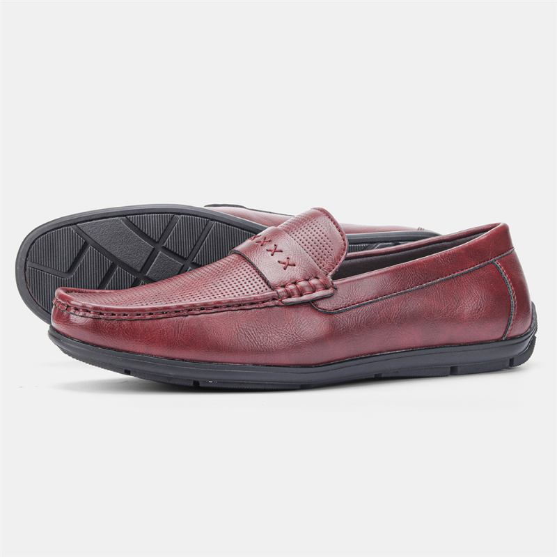 Män Microfiber Läder Andas Mjuk Sula Slip On Vintage Casual Driving Skor