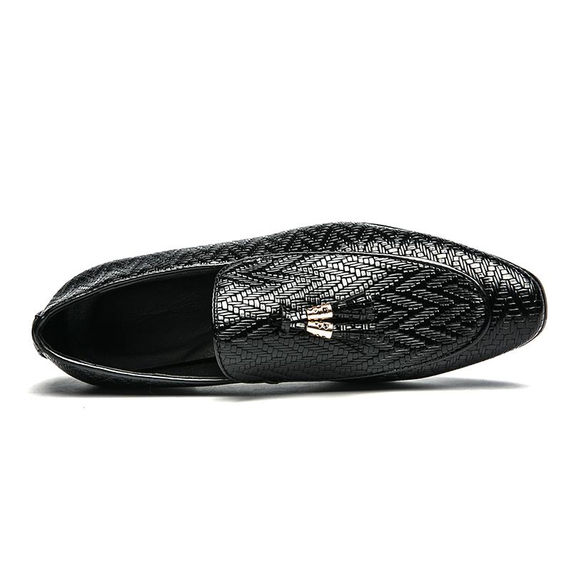 Män Microfiber Läder Andas Slip On Foder Klassiska Casual Business Skor