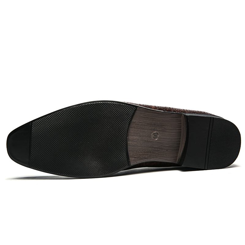 Män Microfiber Läder Andas Slip On Foder Klassiska Casual Business Skor