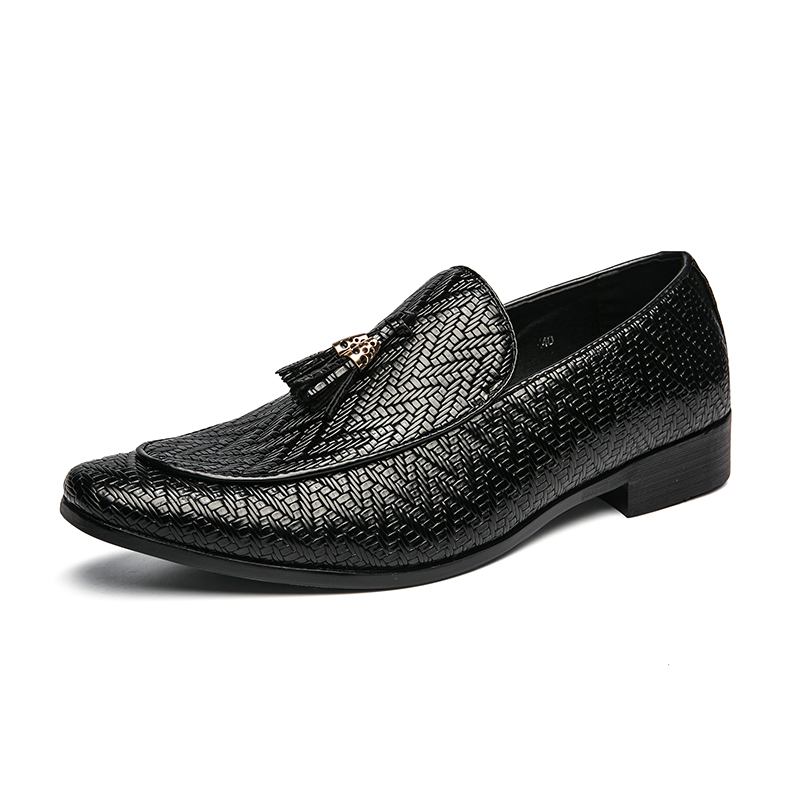 Män Microfiber Läder Andas Slip On Foder Klassiska Casual Business Skor