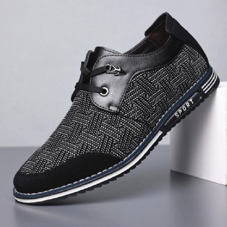 Män Mikrofiber Andas Mjuk Botten Snörning Loafers Casual Business Skor