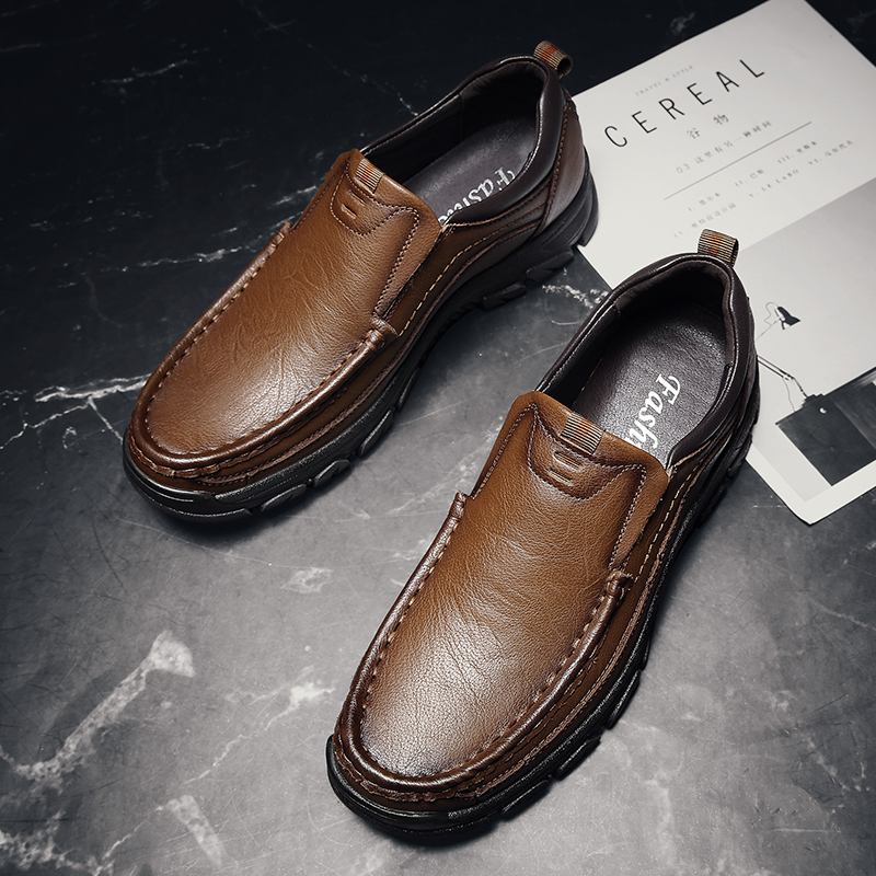 Män Mjuk Kohud Halkbeständig Sula Daily Business Casual Loafers