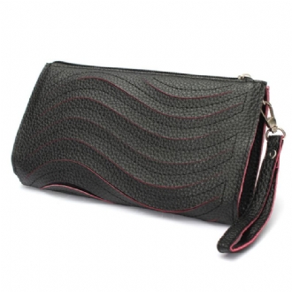 Dam Pu-handväska Wave Single Shoulder Cross Body Bag Handled Clutch Plånbok