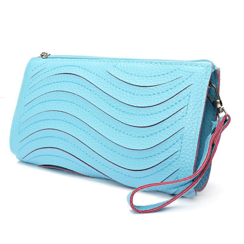 Dam Pu-handväska Wave Single Shoulder Cross Body Bag Handled Clutch Plånbok