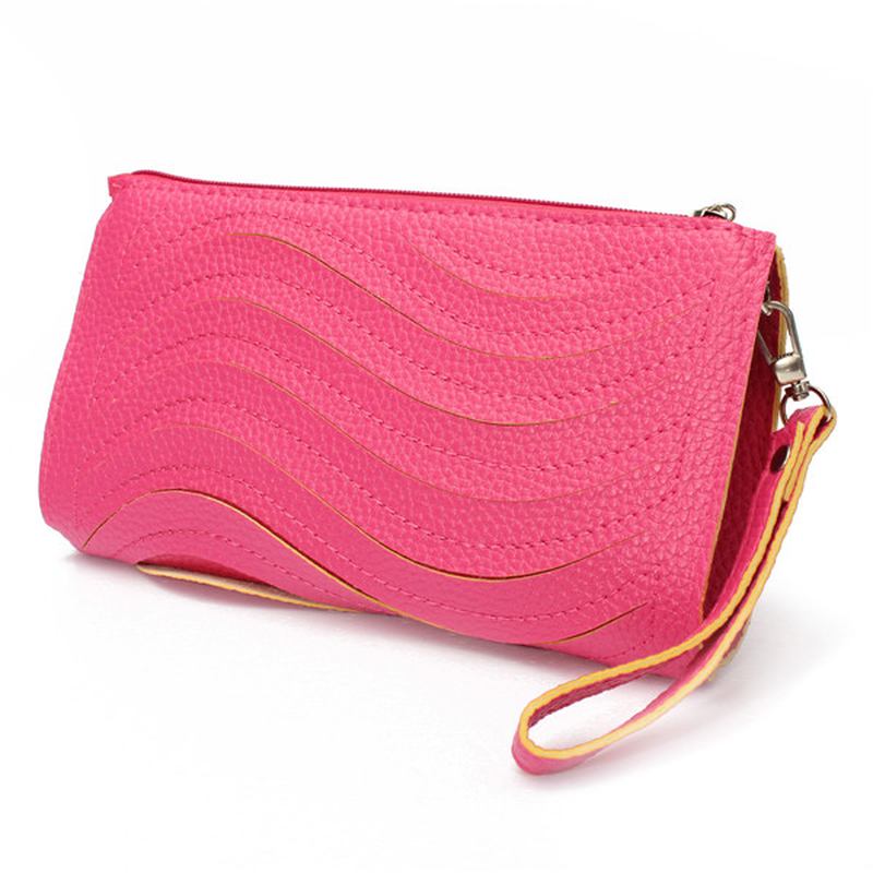 Dam Pu-handväska Wave Single Shoulder Cross Body Bag Handled Clutch Plånbok