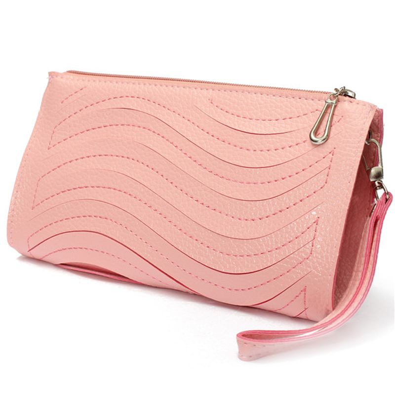 Dam Pu-handväska Wave Single Shoulder Cross Body Bag Handled Clutch Plånbok