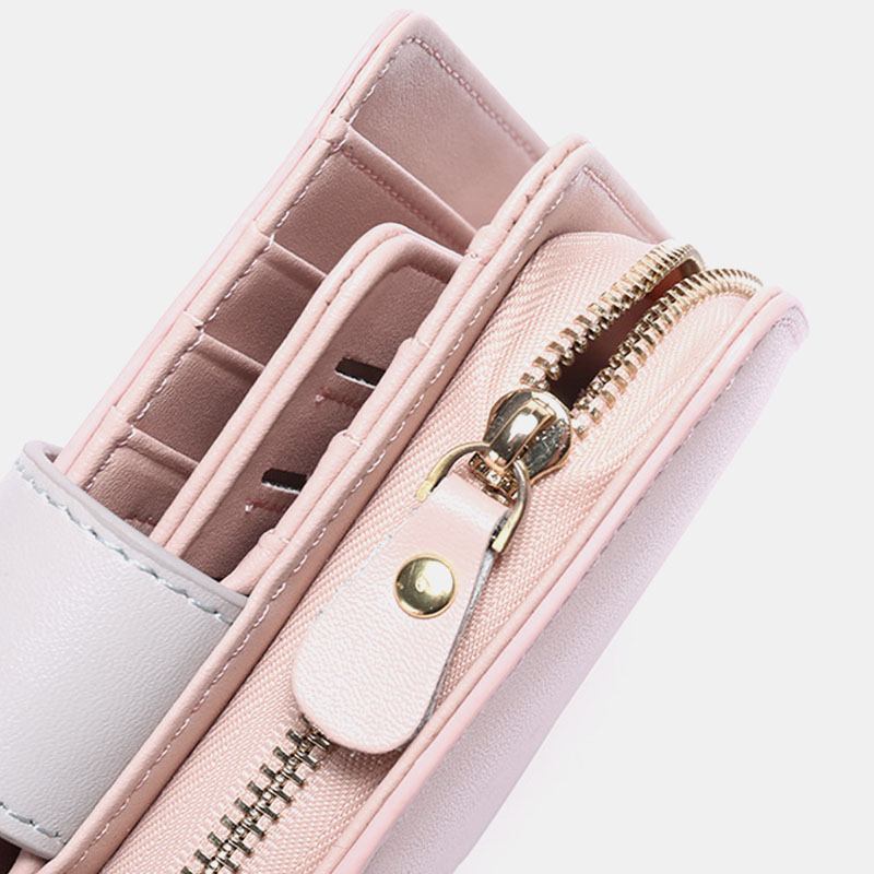 Kvinnor Äkta Läder Anti-stöld Multi-slots Bifold Plånbok Handväska Clutches Bag