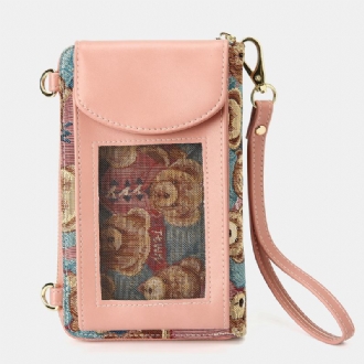 Kvinnor Björnmönster 12 Kortplatser Telefonväska Crossbody-väska Clutches-väska