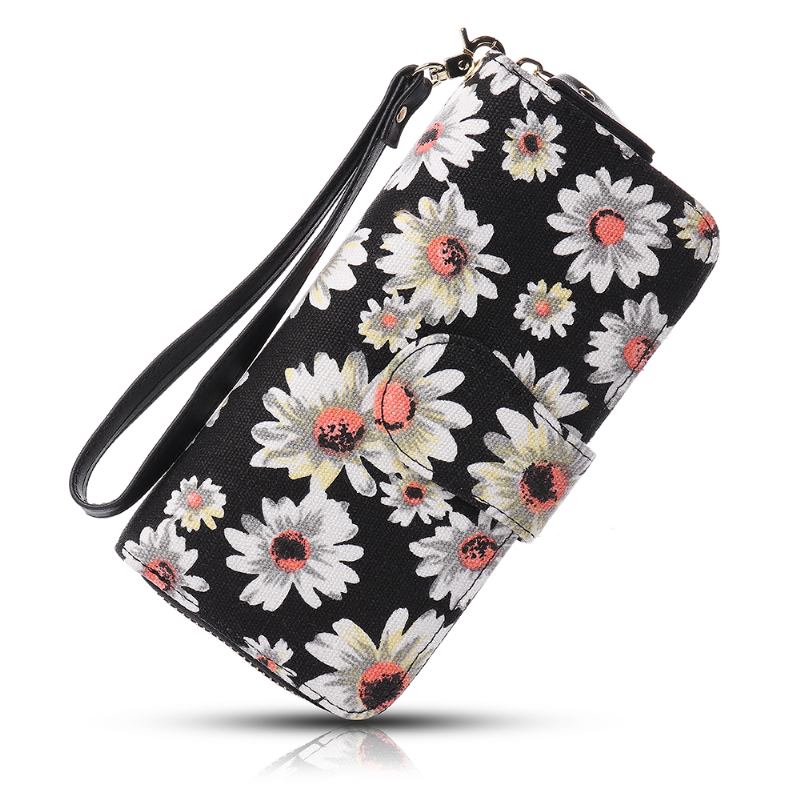 Kvinnor Canvas Bohemian Long Wallet Muti-slot