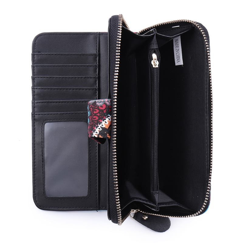 Kvinnor Canvas Bohemian Long Wallet Muti-slot