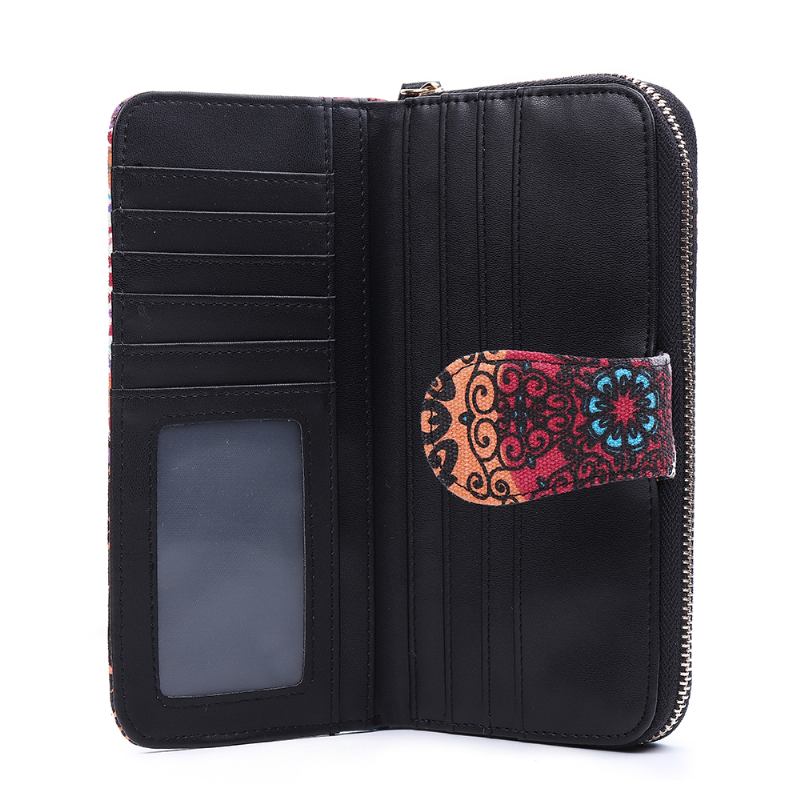 Kvinnor Canvas Bohemian Long Wallet Muti-slot