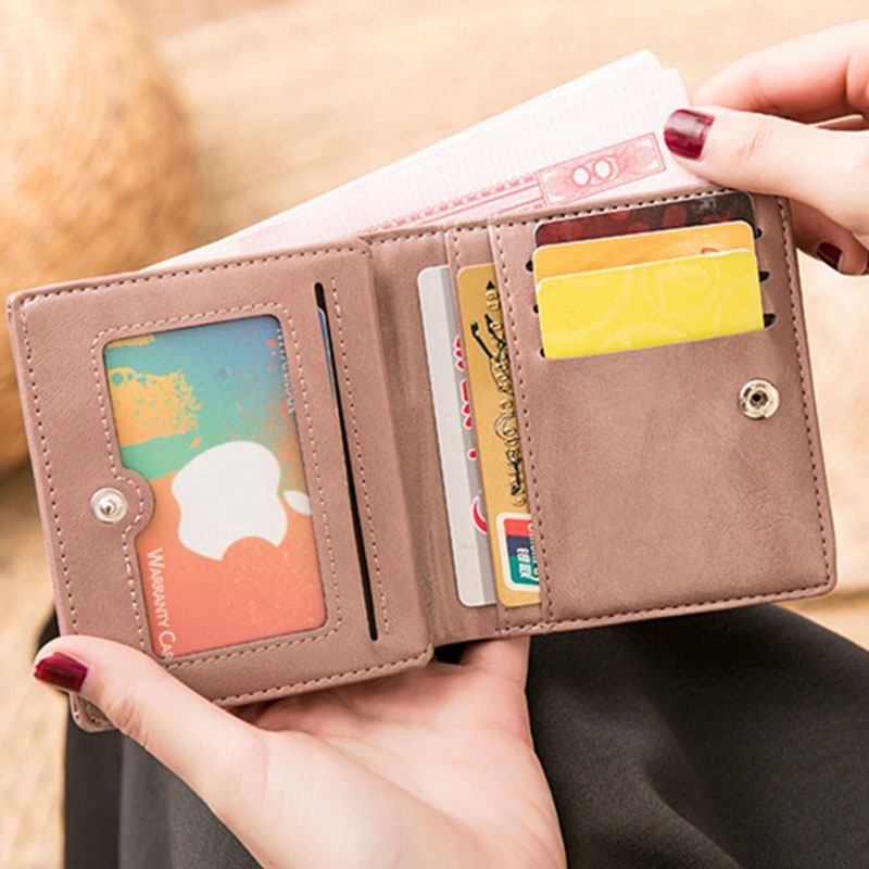 Kvinnor Retro Mni Bifold Multi-card Slot Korthållare Plånbok