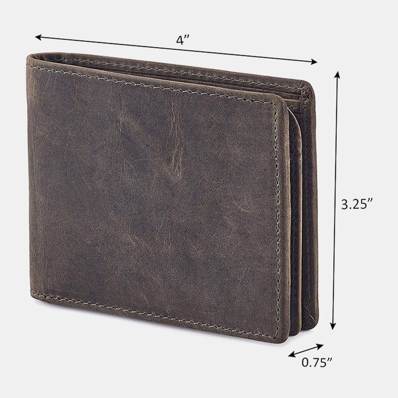 Män Äkta Läder Bifold Kort Multi-card Slots Kortfodral Plånbok Pengar Clip