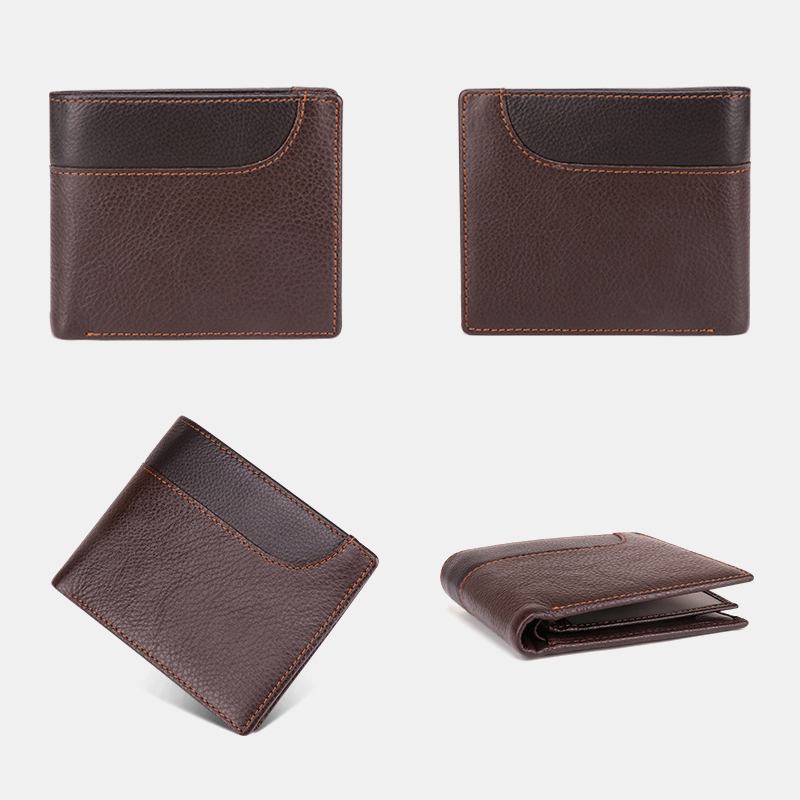 Män Äkta Läder Multi-card Slots Money Clip Plånbok