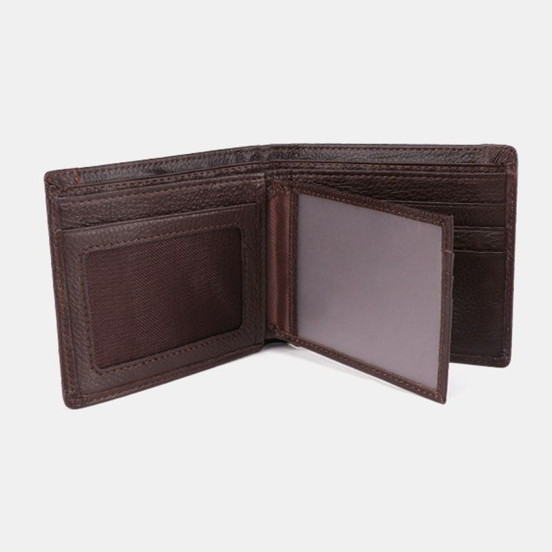 Män Äkta Läder Multi-card Slots Money Clip Plånbok