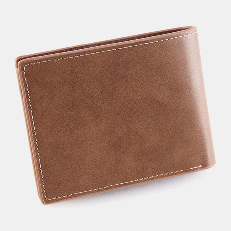 Män Bifold Kort Antimagnetisk Plånbok Vintage Multi-card Slots Korthållare Money Clip