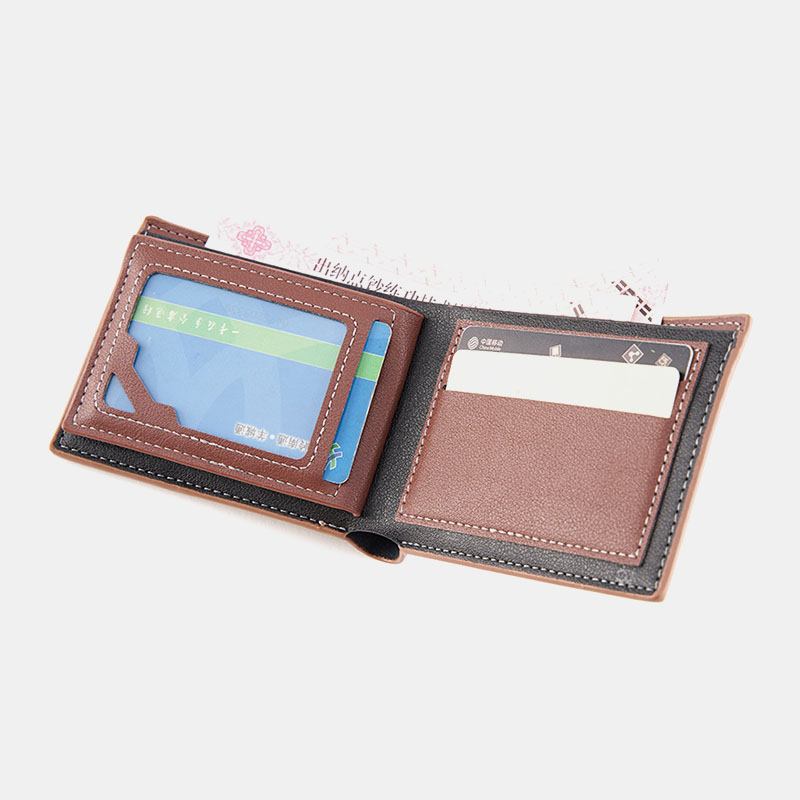 Män Bifold Kort Antimagnetisk Plånbok Vintage Multi-card Slots Korthållare Money Clip