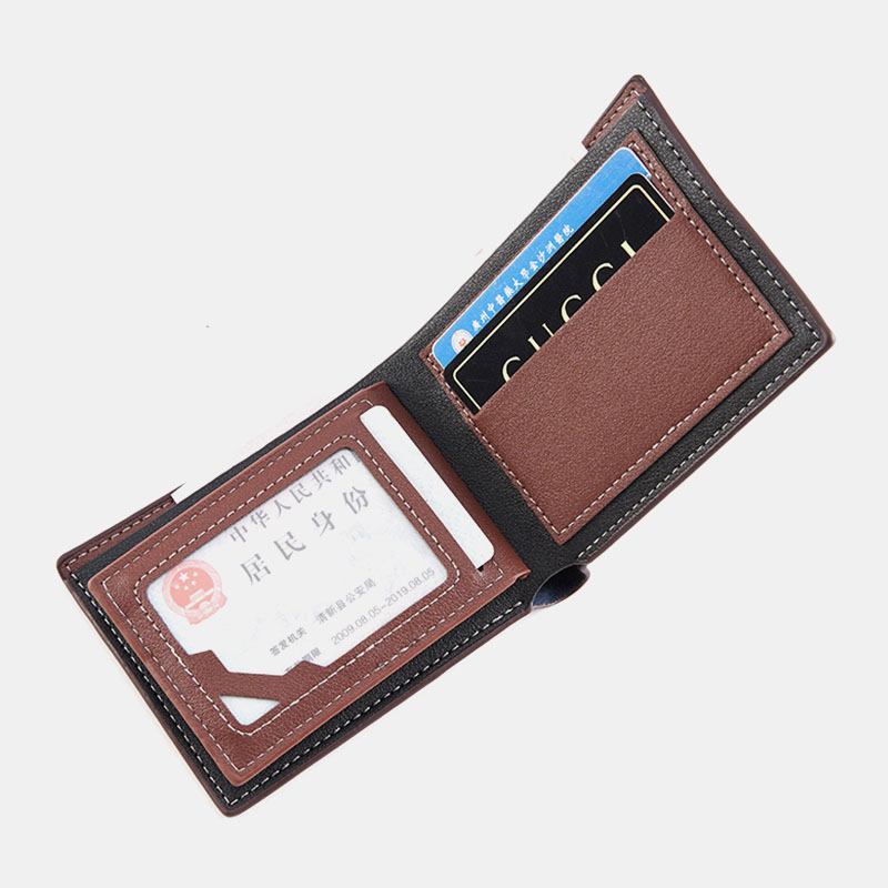 Män Bifold Kort Antimagnetisk Plånbok Vintage Multi-card Slots Korthållare Money Clip