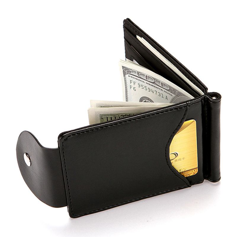 Män Faux Leather Creative Money Clip-plånbok