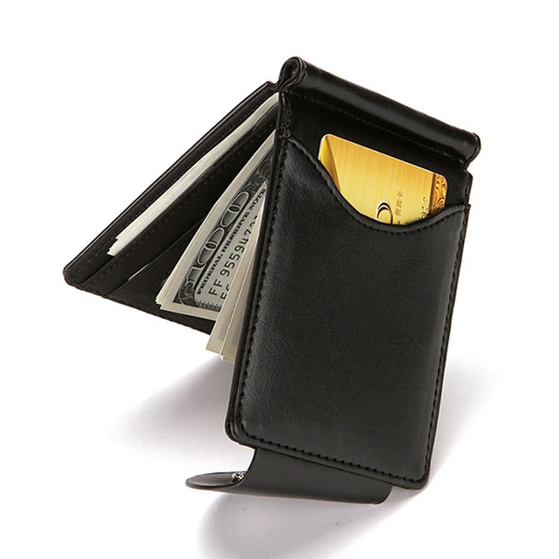 Män Faux Leather Creative Money Clip-plånbok