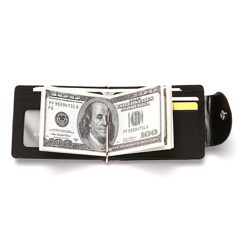 Män Faux Leather Creative Money Clip-plånbok