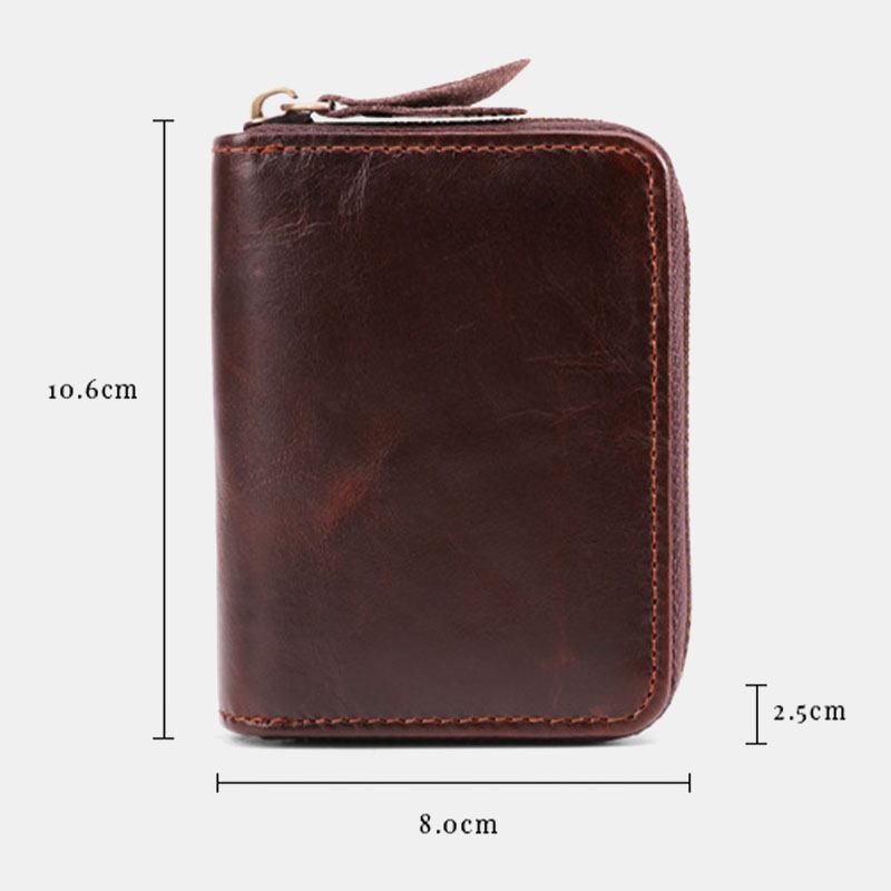 Män Kohud Orgelplånbok Anti-magnetisk Multi-card Slot Korthållare Money Clip Card Case