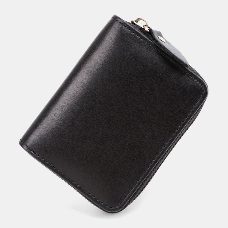 Män Kohud Orgelplånbok Anti-magnetisk Multi-card Slot Korthållare Money Clip Card Case