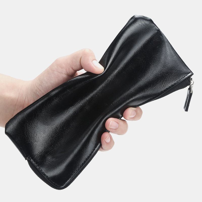 Män Lång Telefonväska I Konstläder Dragkedja Plånbok Korthållare Clutches Bag