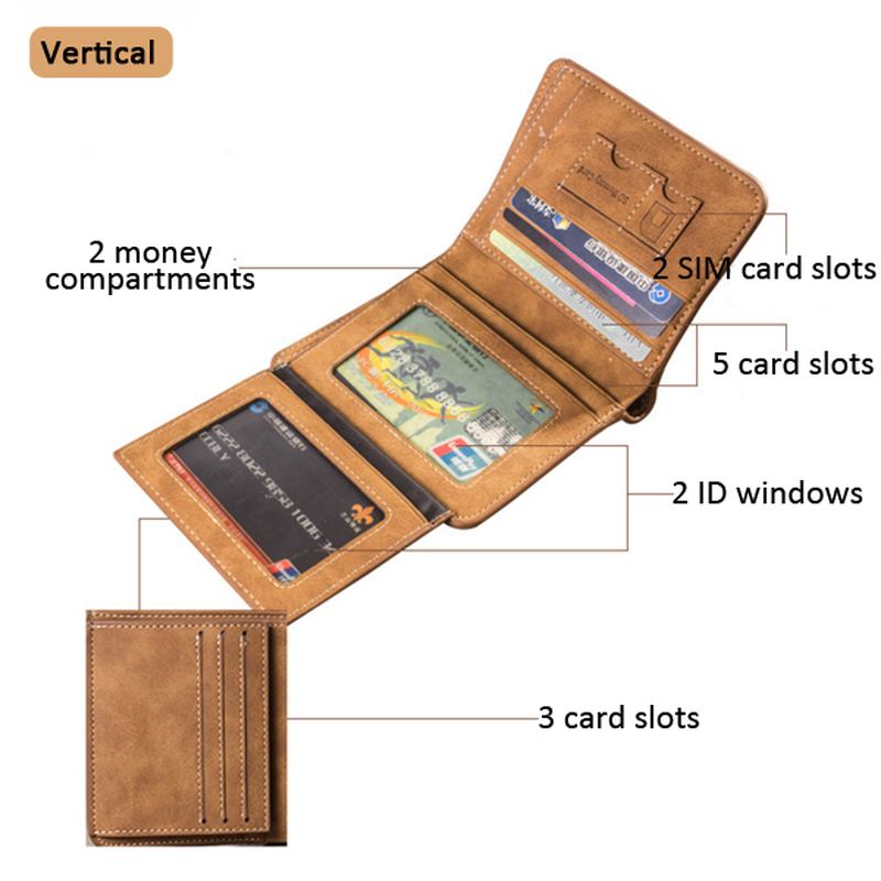 Män Multi Card Slots Slim Wallet Korthållare