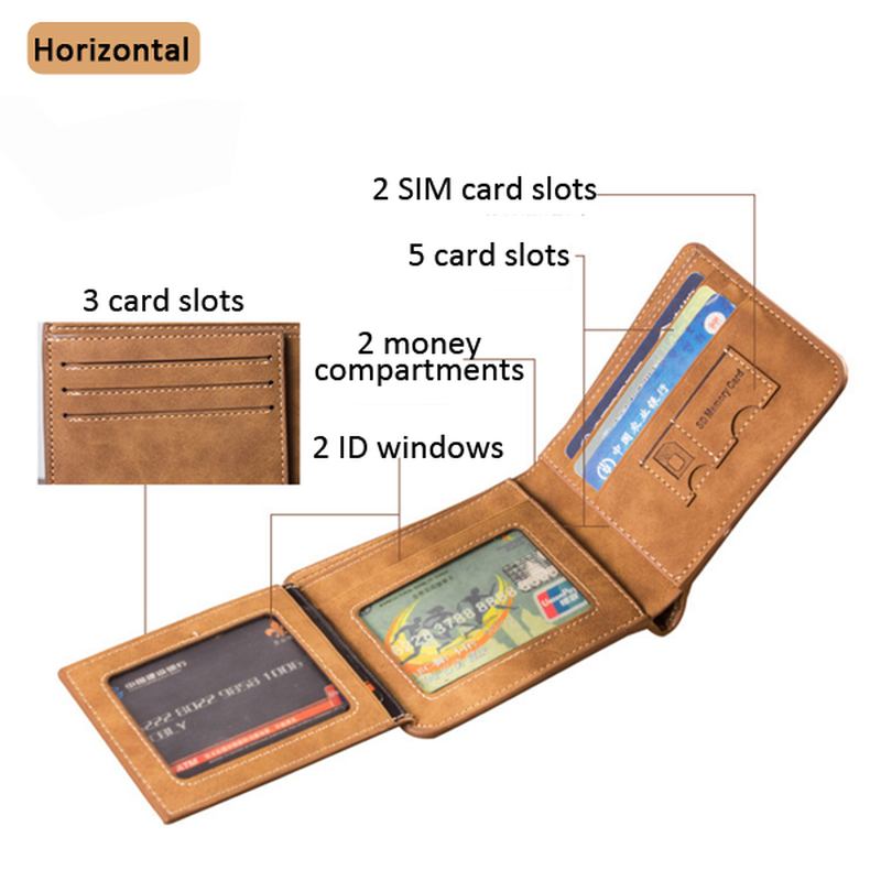 Män Multi Card Slots Slim Wallet Korthållare