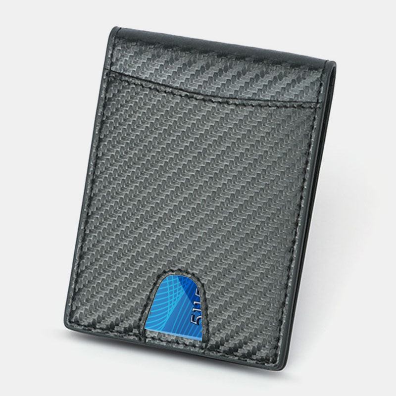 Män Multifunktion Business Carbon Fiber Us Dollar Klippkort Handel Korta Multi-card Slots Plånbok