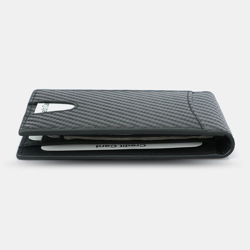 Män Multifunktion Business Carbon Fiber Us Dollar Klippkort Handel Korta Multi-card Slots Plånbok