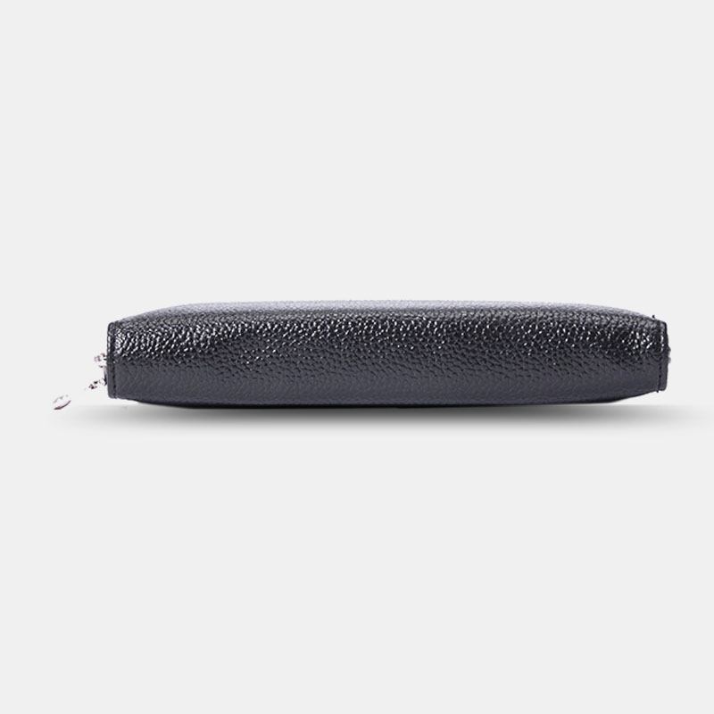 Män Och Kvinnor Äkta Läder Stor Kapacitet Stöldskyddskorthållare Business Clutch Bag Lång Plånbok