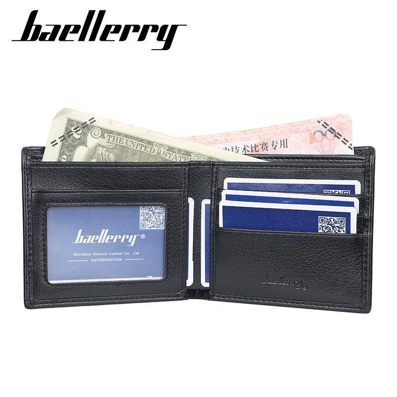 Män Pu Läder Bifold Multi Card Slot Retro Business Mjuk Tunn Plånbok