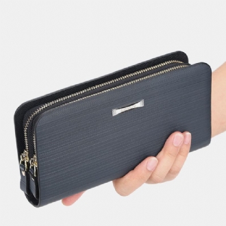 Män Pu-läder Stor Kapacitet Multi-card Slot Bärhandtag Casual Clutch Bag Korthållare Plånbok