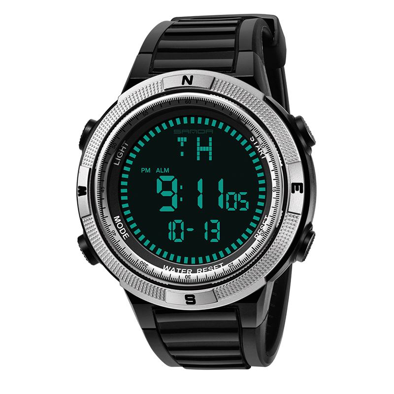 Digital Watch Herr Mode Silikon Armband Kalender Lysande Display Utomhus Sport Watch