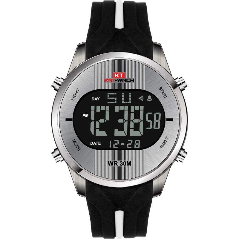 Digital Watch Mode Silikon Stoppur Vattentät Watch Alarm Outdoor Sport Watch