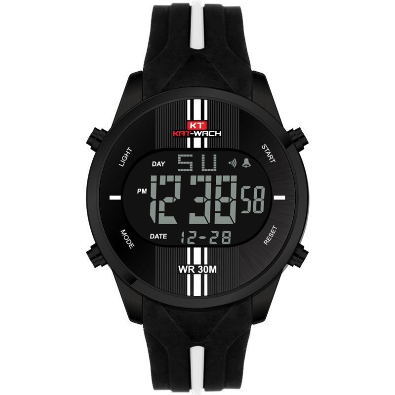 Digital Watch Mode Silikon Stoppur Vattentät Watch Alarm Outdoor Sport Watch