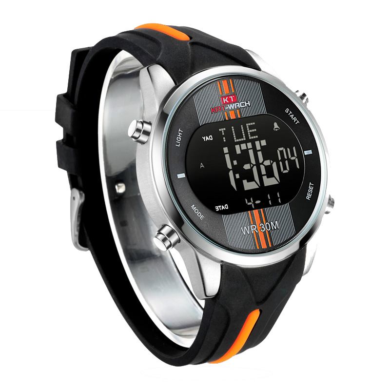 Digital Watch Mode Silikon Stoppur Vattentät Watch Alarm Outdoor Sport Watch