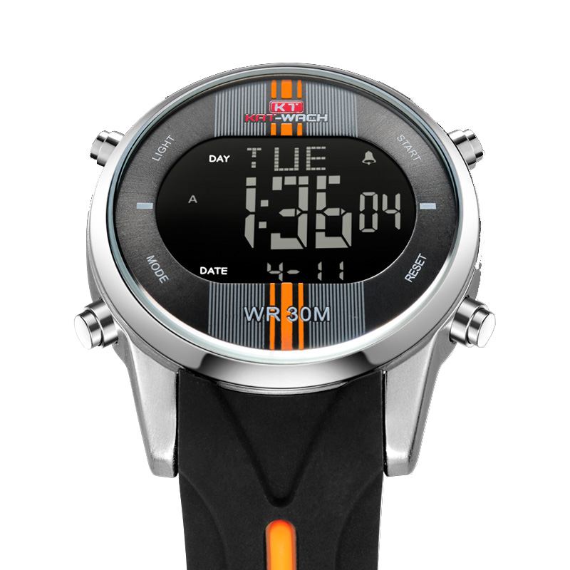 Digital Watch Mode Silikon Stoppur Vattentät Watch Alarm Outdoor Sport Watch