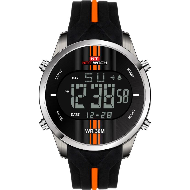 Digital Watch Mode Silikon Stoppur Vattentät Watch Alarm Outdoor Sport Watch