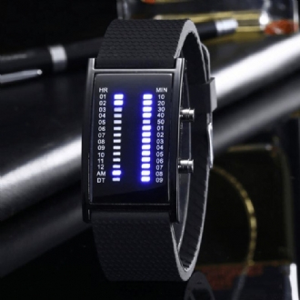 Led Display Herr Business Watch Double Row Light Calendar Digital Watch