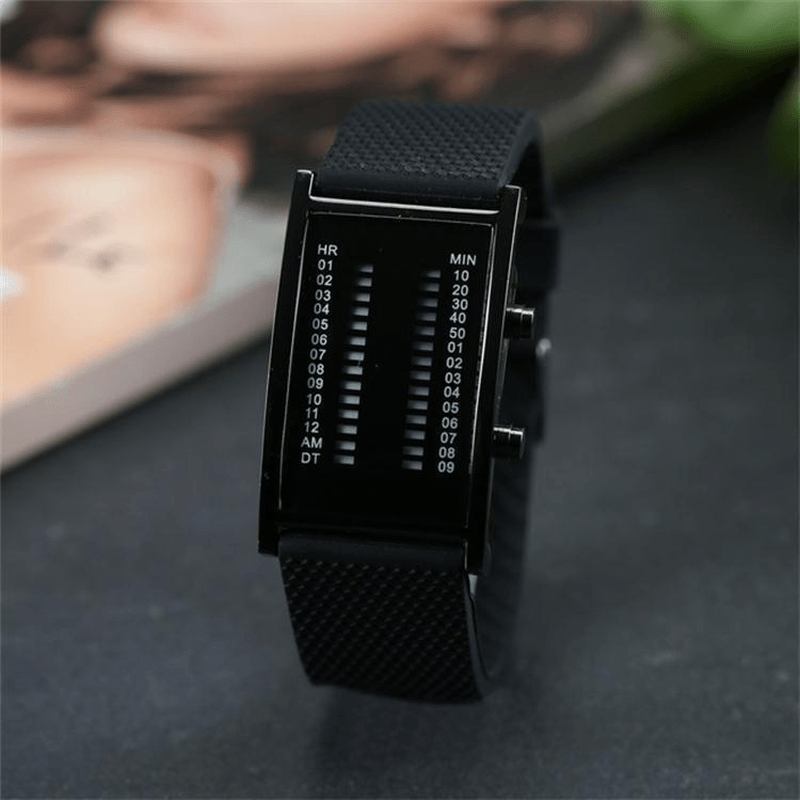 Led Display Herr Business Watch Double Row Light Calendar Digital Watch