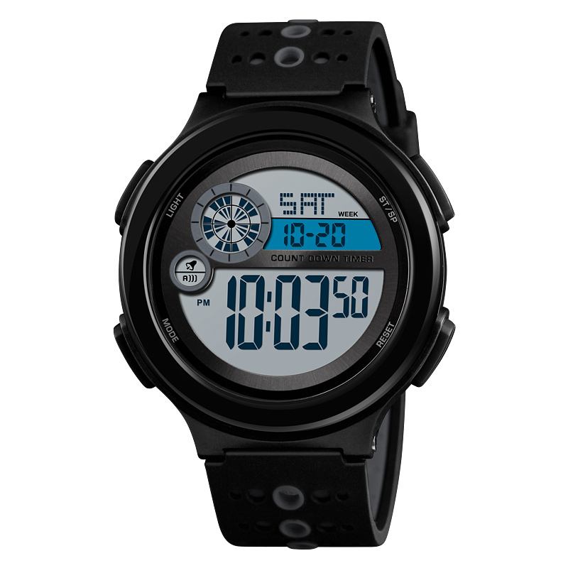 Lysande Display 50m Vattentät Digital Klocka Herr Mode Stoppur Countdown Sport Watch