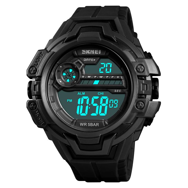 Modekalender Stoppur Luminous Display Digital Watch 50m Vattentät Sport Watch