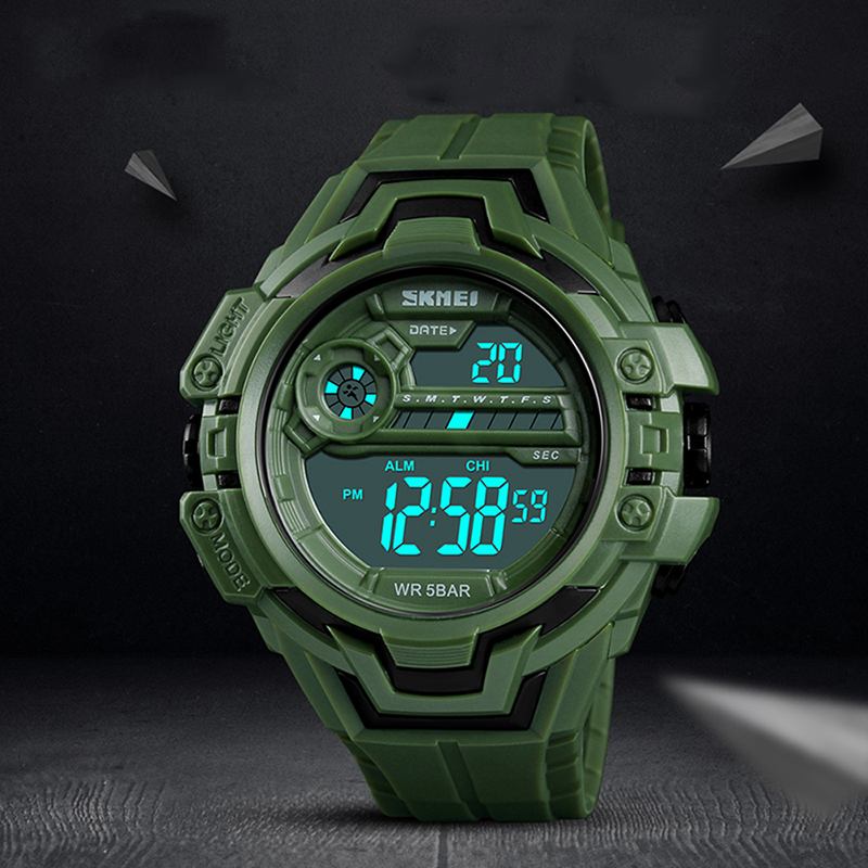 Modekalender Stoppur Luminous Display Digital Watch 50m Vattentät Sport Watch