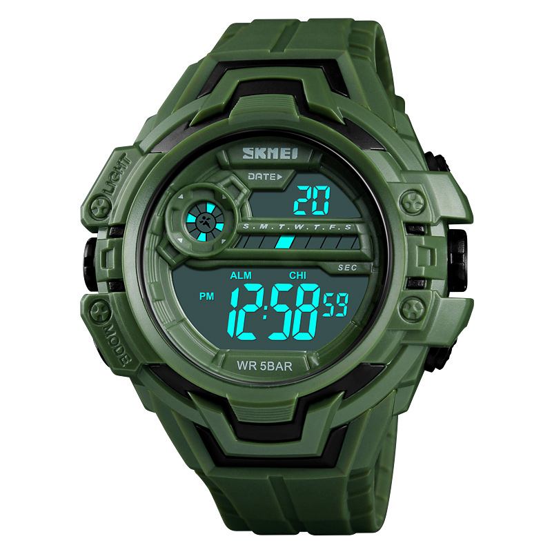 Modekalender Stoppur Luminous Display Digital Watch 50m Vattentät Sport Watch