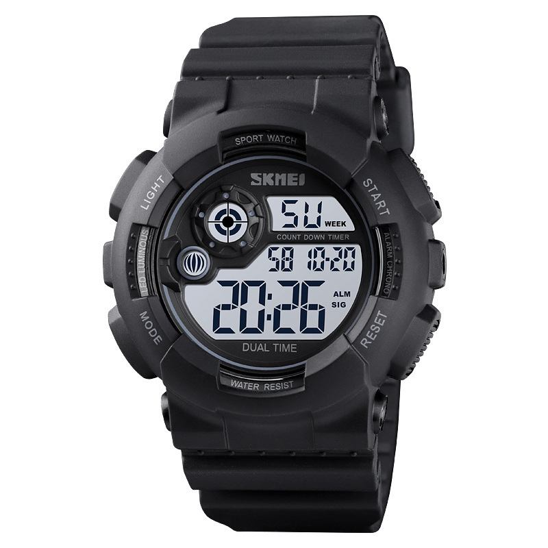 Sport Herrklocka 5atm Vattentät Date Week Display 12/24 Hour Led Digital Watch