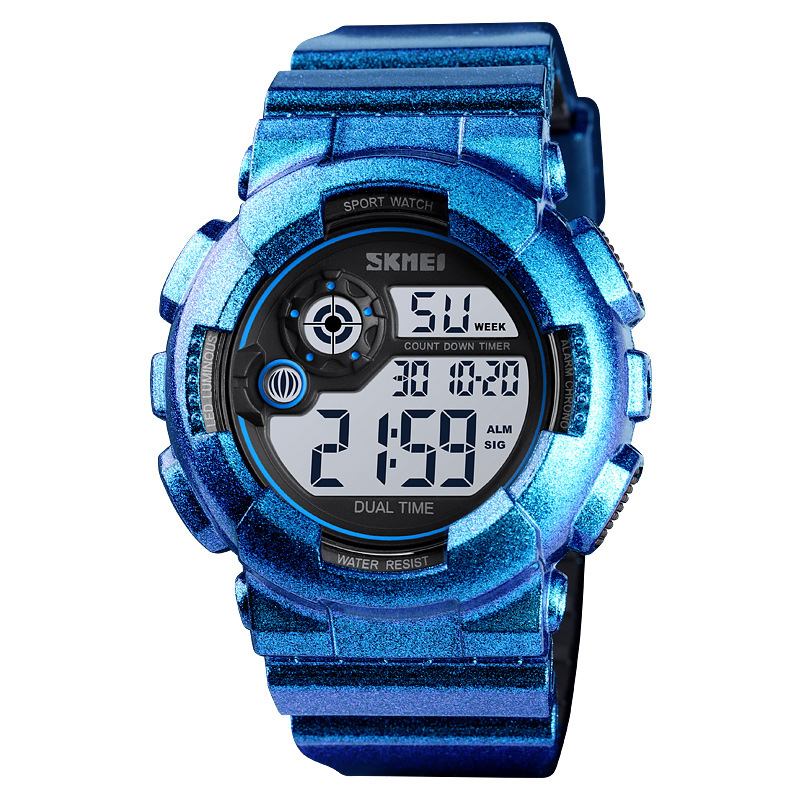 Sport Herrklocka 5atm Vattentät Date Week Display 12/24 Hour Led Digital Watch